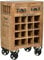 SIT-Möbel Rustic 1937-04 Weinkommode mit 2 Schubladen, 16 Einlegefächer für Flaschen, Antik, braun, Wortprints, 55 x 35 x 85 cm