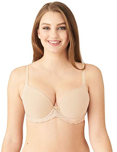Wacoal Women's La Femme Lightly Padded Mid Coverage Plunge T-Shirt Bra, 853117, Natural Nude, 36H