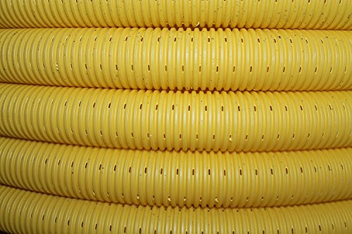 Doubleyou G&B® Drainagerohr DN 100 gelocht Drainage (50m) - Gelb, PVC, 50m, DIN 1187, Güteüberwacht