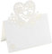 JZK 50 x Weiß Herz Tischkarten, Schimmer Perle-Weiss Tabellennummer Platzkarten Namenskarte Sitzkarte Name Karten, Tischdeko für Hochzeit Geburtstage Taufe Party Feier Festival