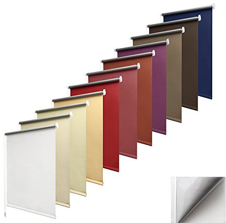 Garduna Thermo-Rollo Verdunkelung + Klemmfix ohne Bohren + 45 x 150 cm Braun + weitere Farben und Größen