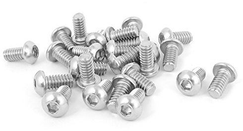 Sourcingmap 1/4 Inch-20x1/2 Inch Hex Socket Button Head Bolts Screws 25pcs