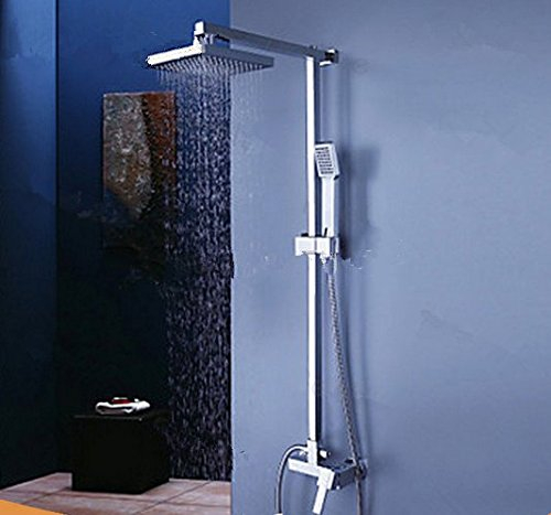 Gowe quadratisch Messing Wasser Druck Boosting Badezimmer Regen 20,3 cm Dusche Mischbatterie Badewanne Wasserhahn Wasser sparen Dusche Set w/20,3 cm Regen Kopfbrause