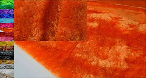 StoffBook KUNSTPELZ KANINCHEN PLÜSCH STRETCH STOFF STOFFE METERWARE, D110 (Orange)