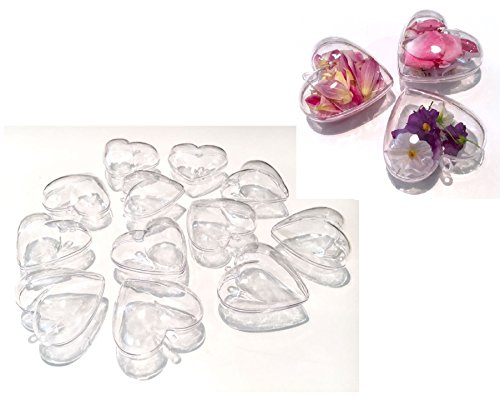 CRYSTAL KING Set aus 10 Stück Acrylformen Acryl Herzen teilbar 6,5cm Durchmesser durchsichtige