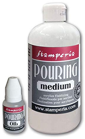 Stamperia Medium transparent à l'eau pour fluidifier les couleurs acryliques afin d’obtenir des effets spéciaux, Pot de 500 ml KE45,