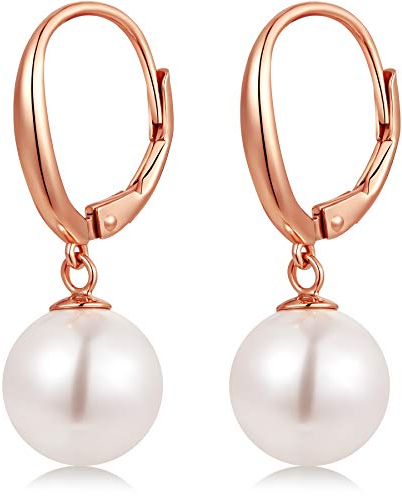 Perlenohrringe Hängend Rosegold Ohrringe Damen Perlen Ohrringe Hängend Silber