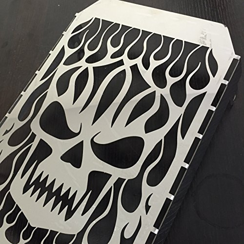 HASkulle Chrome Skull Flame Radiator Grille Cover Stainless for Kawasaki Vulcan VN 1500