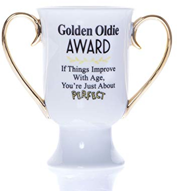 Boxer Gifts Golden Oldie Novelty Trophy Mug | Funny Old Age Birthday Gift for Colleagues | Great Secret Santa for Old People | Ceramic