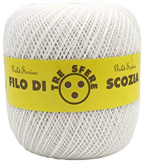 Cotone Filo di Scozia 100g Titolo 5-8 - 12-16 (Bianco - 000, 16)