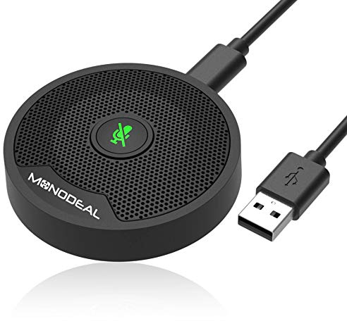 MONODEAL Microfono USB per Conferenza, Microfono per PC Video Conferenza, Registrazione, Skype, Classe Online, Giochi, Zoom, Plug & Play Compatibile con Mac Windows PC