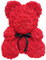 FeiWen Orso Fiore Rosa 10 Pollici Orsacchiotto di Peluche Fiori Artificiali Festa della Mamma, Anniversario con Acquazzone Nuziale con (Rosso)