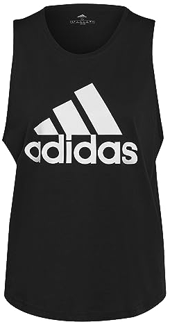 adidas Damen Essentials Big Logo Tank Top, Black/White, M