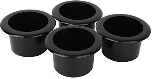 4 Pezzi Anti-versamento Portabicchieri in Plastica Portabibite Sottobicchiere Nero da Incasso a Goccia per Barca Camper Auto Camion Divano Tavolo da Gioco Pontone Marino