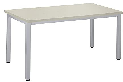 Bürotisch Schreibtisch Besprechungstisch graues Tischgestell quadratische Beine | PC-Tisch Arbeitstisch Konferenztisch Computertisch Homeoffice-Tisch Businesstisch Ahorn, 200 x 80 x 77,5 cm