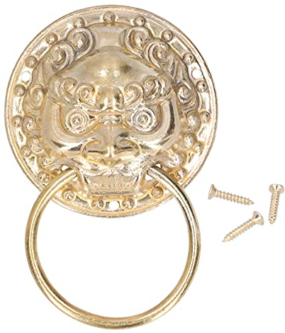 Messing Metall Löwe Türklopfer, Antik Ringgriff Klopfer Zug Hardware Kopf Frontbeschläge für Gate Yard Home Decor Zubehör