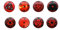 Amasukami 8 Sharingan Kühlschrankmagnete - Uchiha Itachi, Sasuke, Madara, Obito