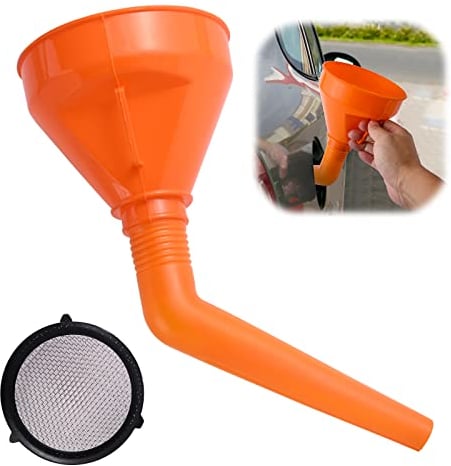 Abnaok Trichter mit Schlauch, Universal Einfülltrichter 1,2 Liter, Trichter mit Sieb Abnehmbarer, öltrichter schnelle Filtration
