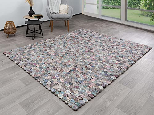 Steffensmeier Designer Teppich Multan | Wohnzimmer | Kurzflor Teppich | Bunt, Größe: 80x150 cm