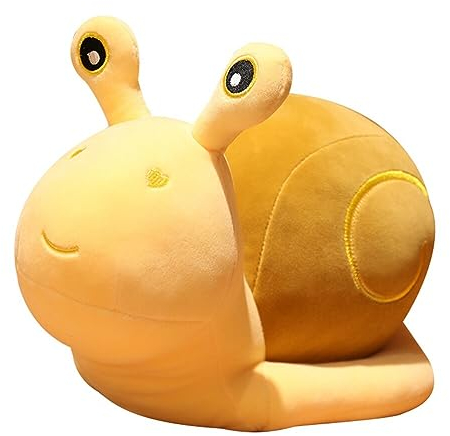 BakerMiche Niedliche Schnecken-Plüschtiere gefüllte Kissen Cartoon-Schnecken-Plüsch-Puppen umarmende Kissen Tiere Figuren Sofa Zuhause Schlafzimmer Wohnzimmer Dekor, 20 cm/Gelb