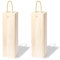 Genérico Pack de 2 Cajas de Madera para Botellas de Vino – Paulownia Natural con Tapa Corredera y Cordón – Ideal como Caja Regalo para Bodas, Cumpleaños y Eventos