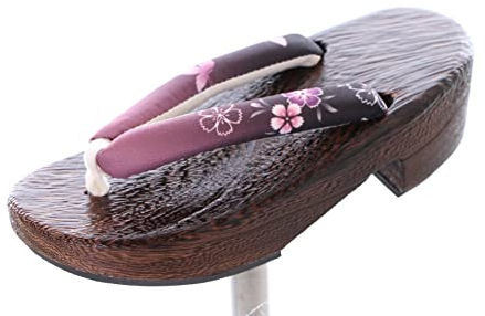 Kawaii-Story K-G-62-8 Alt-Rosa Blumen Natur Holz Original Japan Geta Sandale Tabi Kimono Geisha Zehentrenner (eu_footwear_size_system, adult, women, numeric, medium, numeric_40)