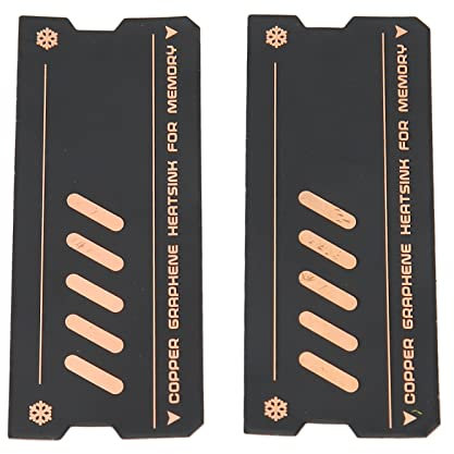 2 Pack Memory RAM Cooler, Memory Cooling Heatsink Graphene Fast Conduction, PC Ram Copper Heat Sink, for DDR4 DDR5 Laptop Memory