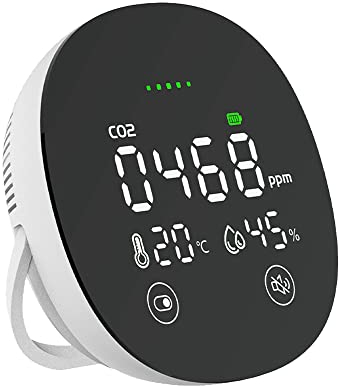 CO2 Meter Messgerät Raumluft, CO2 Melder Testsieger Mit Temperatur Und Feuchtigkeitstester, Kohlendioxid Melder Mit Helligkeit, Raumluftmessgerät Mit Tonalarm