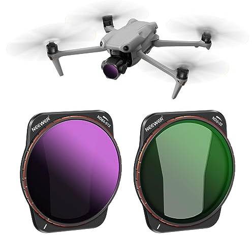 NEEWER Variabler ND Filter Set Kompatibel mit DJI Air 3, 2er Pack ND2-32(1-5 Stopss) & ND64-512(6-9 Stopss) Variabel Graufilter, Mehrfach beschichtetes HD Optisches Glas/Aluminium Rahmen