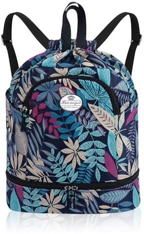 HUA ANGEL Zaino Con Coulisse Con Portascarpe Grande Capacità Borsa Da Palestra Separazione A Secco Zaino Da Basket Impermeabile Per Uomo E Donna Sportivo Viaggio All'Aperto Nuoto