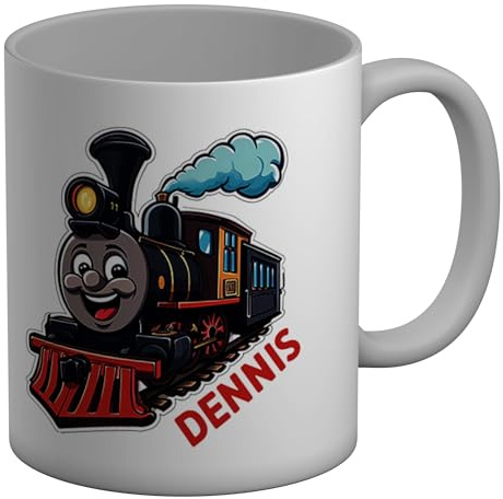 Shopagift Personalised Steam Train Mug Choo Choo Railway Track White 11oz Large Ceramic Cup