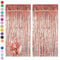 Rose Gold Tinsel Curtain Party Backdrop,2pcs 3.2ft x 6.5ft Foil Curtain Decorations,Foil Fringe Streamers Metallic Tinsel Door Hanging Foil Flow Silk Streamers for Birthday Wedding Holiday Party
