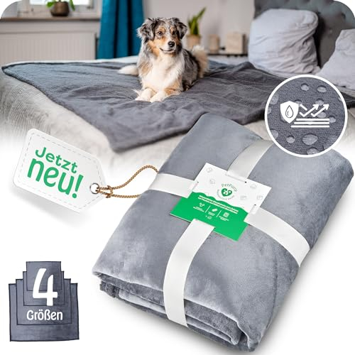 petpurry® wasserdichte Hundedecke - 73x101cm/M/grau - Flauschige Decke fürs Sofa - vielseitig einsetzbar & langlebig - waschbar