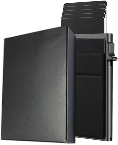 JSTHHTT Porte Cartes de Crédit avec RFID Blocage et Sac, Porte Carte de Crédit Pop Up Porte, Portefeuille Homme Minimaliste, Porte Carte Credit Homme, Porte Carte Bancaire pour Cartes et Billets