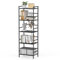 CADUKE 5-stufig Bücherregal, Großes Schwarzes Standregal, Holzregal mit Metallrahmen, Offenes Aufbewahrungsregal im Industrie-Stil für Wohnzimmer, Schlafzimmer, Büro, 43 x 28 x 134 cm