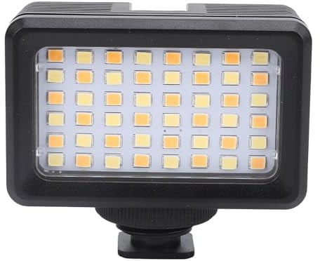Wasserdichtes Tauchlicht für Action-Kamera, Unterwasser 130 Fuß (40 m), Fotozubehör, CRI 95+, 2500–9000 K, Dimmbare Lampe, mit 1/4-Zoll-Adapter und Kaltschuh-LED-Videoleuchte