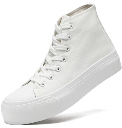 maxvinci Plateau Sneaker Damen High Top Platform Sneakers Canvas Schuhe Dicken Sohlen Stoffschuhe Turnschuhe Sportschuhe
