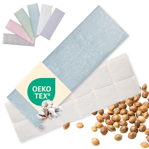 Cuscino Noccioli Ciliegia riscaldabile | Grande XXL lungo 60x20 cm | Cuscino Termico cervicale, semi di ciliegio: collo, spalle, schiena, stomaco | Senza sostanze nocive: certificato OEKO TEX