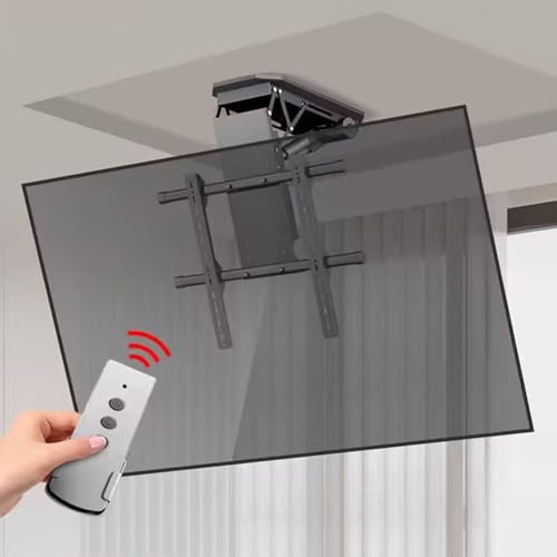 GUODDM Soporte De TV Motorizado Plegable De 0-85°, Soporte De Techo De TV Eléctrico con Control Remoto E Interruptor, para Televisores De 50-90 Pulgadas