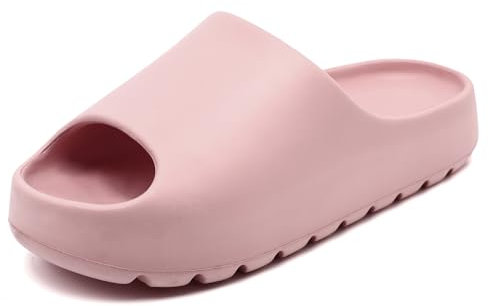 Uonesone Pantoufles Claquettes Femmes Hommes Summer Chaussons,Ultra-Doux Douche Salle De Bain Antidérapant Séchage Rapide Bout Ouvert Super Doux Confortable Semelle épaisse Slippers(Rose,38/39 EU)