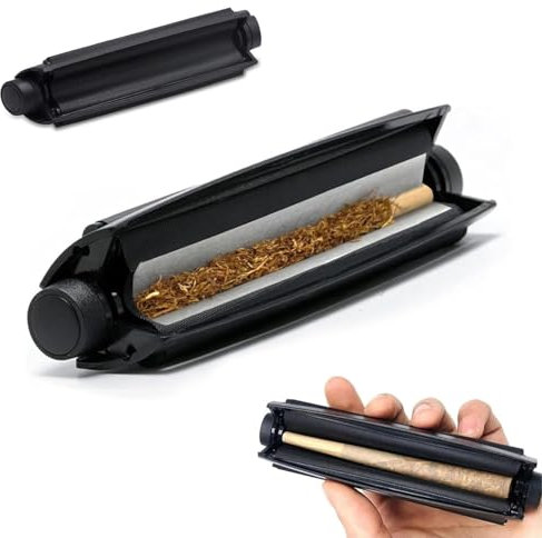 110mm Konischer Cigarette Roller, Drehmaschine Zigaretten, Tabakroller, Tabak Drehhilfen, Joint Roller, Tabak Drehhilfe Effiziente und Langlebige Zigaretten Dreher Maschine (Schwarz)