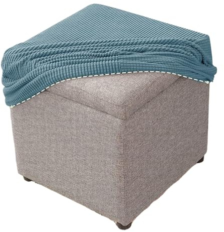 MCNDSI Fußhocker Quadratisch 40x40/50x50 Hockerbezug Stretch Ottoman Cover Ottomane Schonbezug Hocker Hussen für Fußhocker Stretch Ottomane Abdeckung Hocker Protector Hockerabdeckung(O,50x50cm)