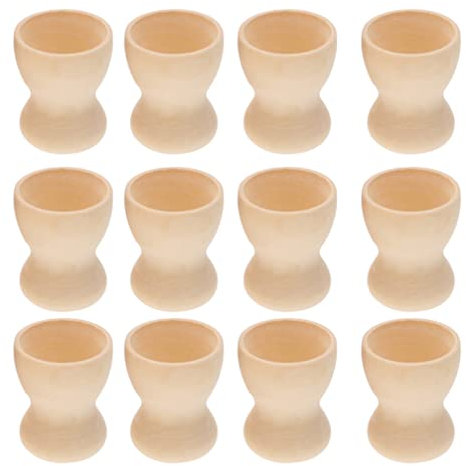 VICASKY 12pcs Unfinished Cup Holders for Crafts Storage Cups for Easter Decor and Creative Projects