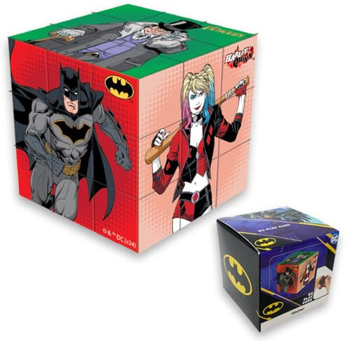 #sbabam DC Play Cube Batman Edition - Magic Face Changing Cube mit Batman, Joker, Robin, Penguin, Harley Queen und Two Face - Superhelden- und Schurken-Stresswürfel, Spiele für Kinder und Erwachsene