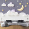 Fototapete 3D Effekt Cartoon-Stil Wolken Sterne Mond Tapete Fototapeten Tapeten 350X256Cm Seidenstoff Wandtapete Wand Schlafzimmer Wohnzimmer Wand Tapete