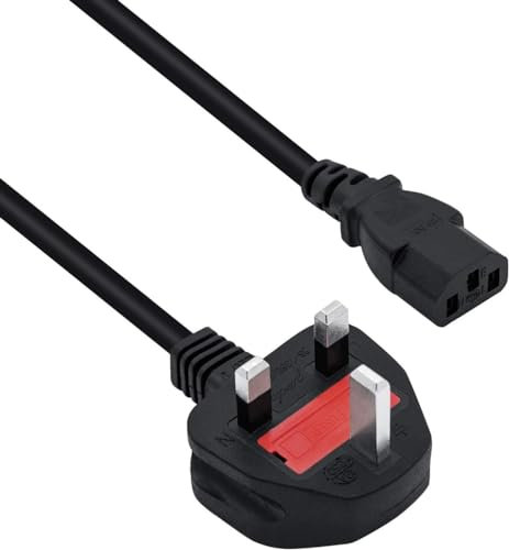 Computer Power Cable- Kettle Lead Cord -LCD TV Monitor Printer Power Cable Compatible with Dell Lenovo BenQ LG -Power Supply Cable- AC Power Cord-UK Power Cord