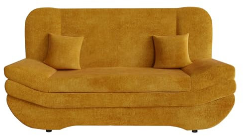 Mirjan24 Sofa Weronika mit Bettkasten und Schlaffunktion, Schlafsofa, Große Farb- und Materialauswahl, Couch vom Hersteller, Wohnlandschaft (Wave 05)