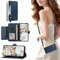 SEHEYA compatible with Motorola Moto E22 4G / E22i 4G Phone Case Crossbody Wallet PU Leather Adjustable Lanyard Wrist Strap Large Capacity Card Holder Magnetic Closure Zipper Cover, Navy Blue