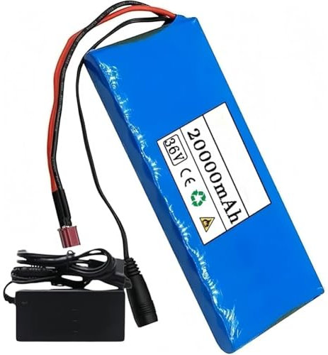 E-Bike Pedelec Akku 36V 20Ah Ebike Battery Pack, Eingebauter BMS PVC-Akku, Mit Ladegerät, 10S1P Rechargeable Li-Ion Battery T