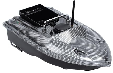 Fernbedienbares Fischfutter Tragbar Fernsteuerung Köderboote Robuster Futterboot und LED Licht Rostfreier Stahl Fischköder Boot für Teich, See, Aquakultur Ladegewicht 1.5 kg